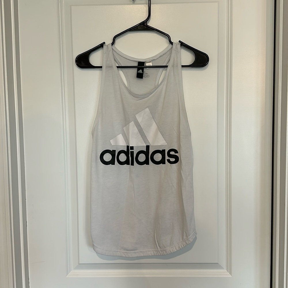White Adidas racer back tank top